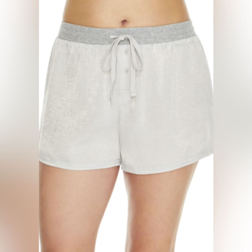 Bare Necessities Rise and Shine Satin Shorts, Moon Mist size Medium